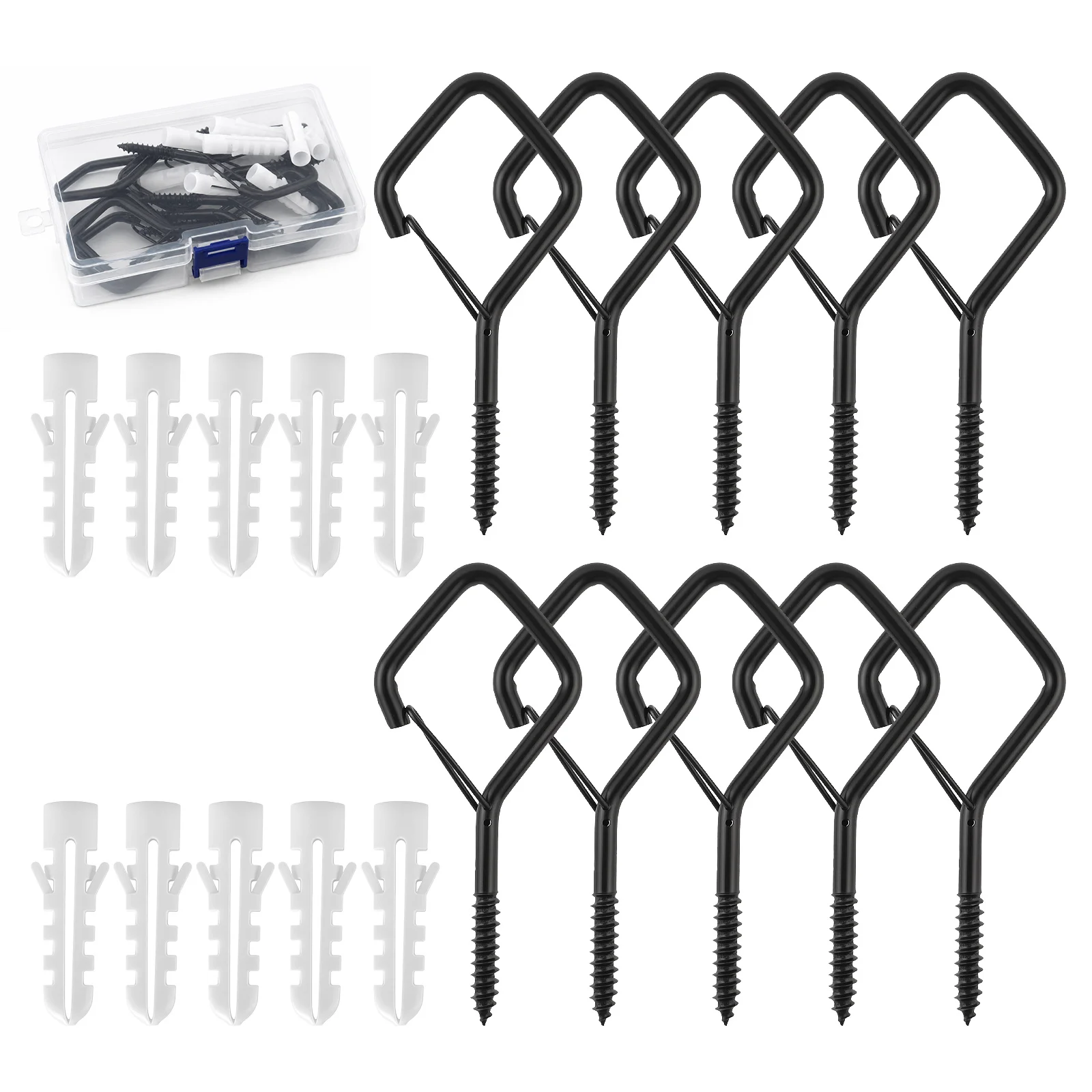 10 pcs 304 Stainless Steel M6x100 mm Eye Screws for Indoor Outdoor Hammock Plant Cable Hanging