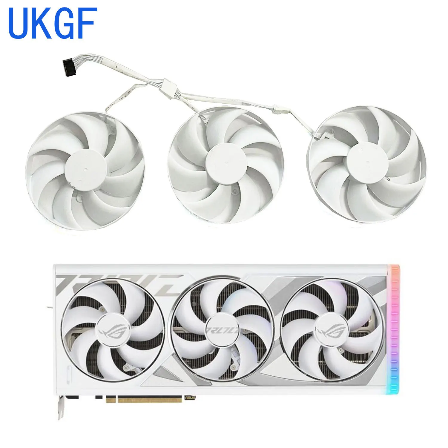 Original 105MM 7PIN CF1015U12D T129215SU RTX 4090 GPU fan for ASUS ROG Strix Geforce RTX 4080 RTX 4090 White OC version cooling