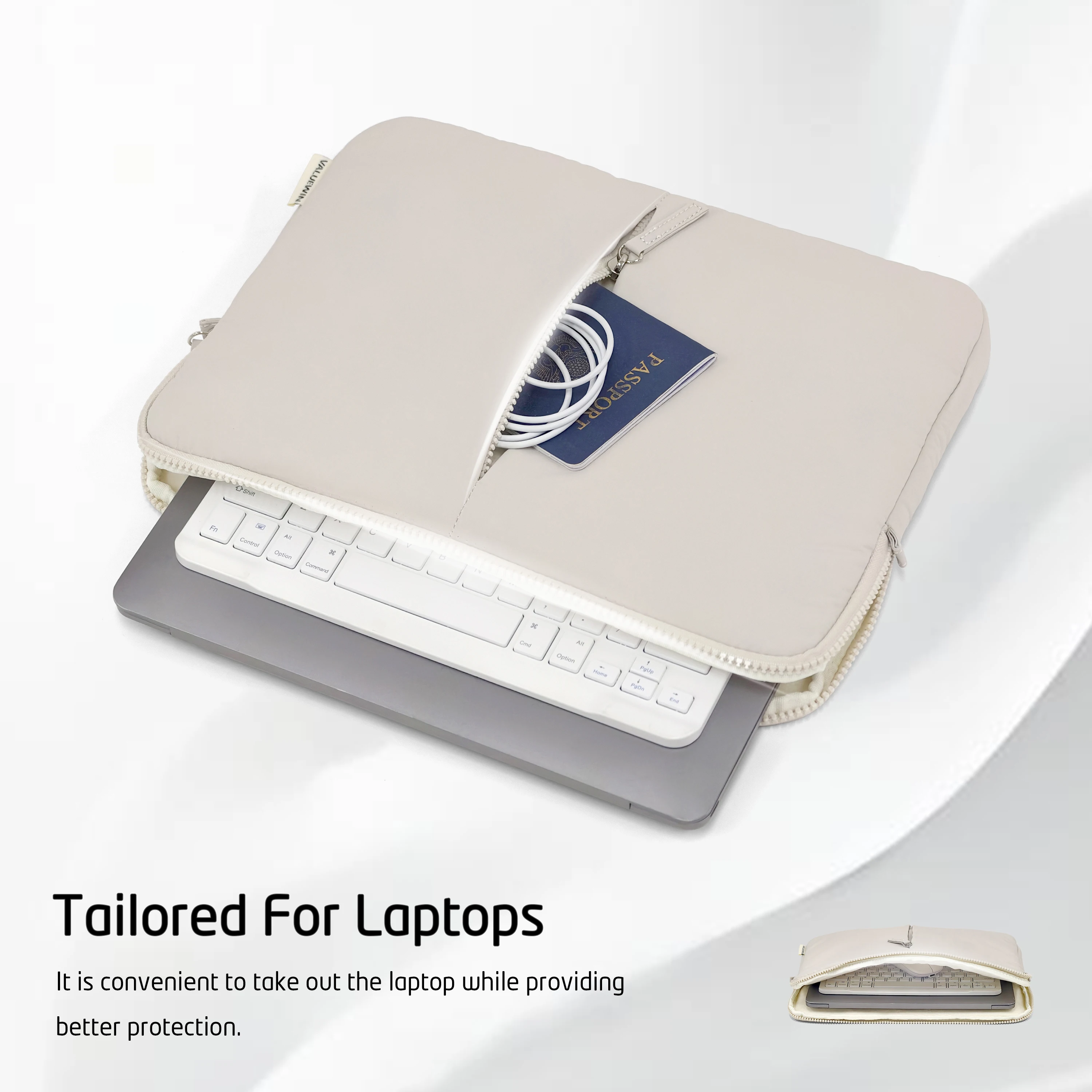 Capa inchada confortável para laptop para mulheres, 13 13,3 15 16 polegadas MacBook Air/Pro HP Dell Bolsa protetora macia à prova de choque para notebooks
