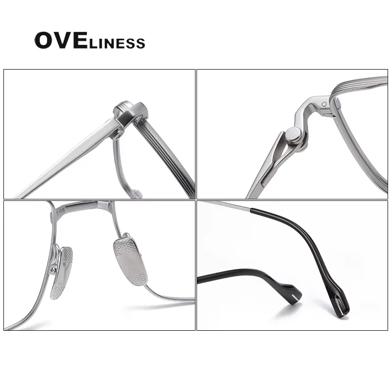 Montura de gafas de titanio puro para hombre, monturas de gafas cuadradas, nueva gafas coreanas completas para hombre 2025