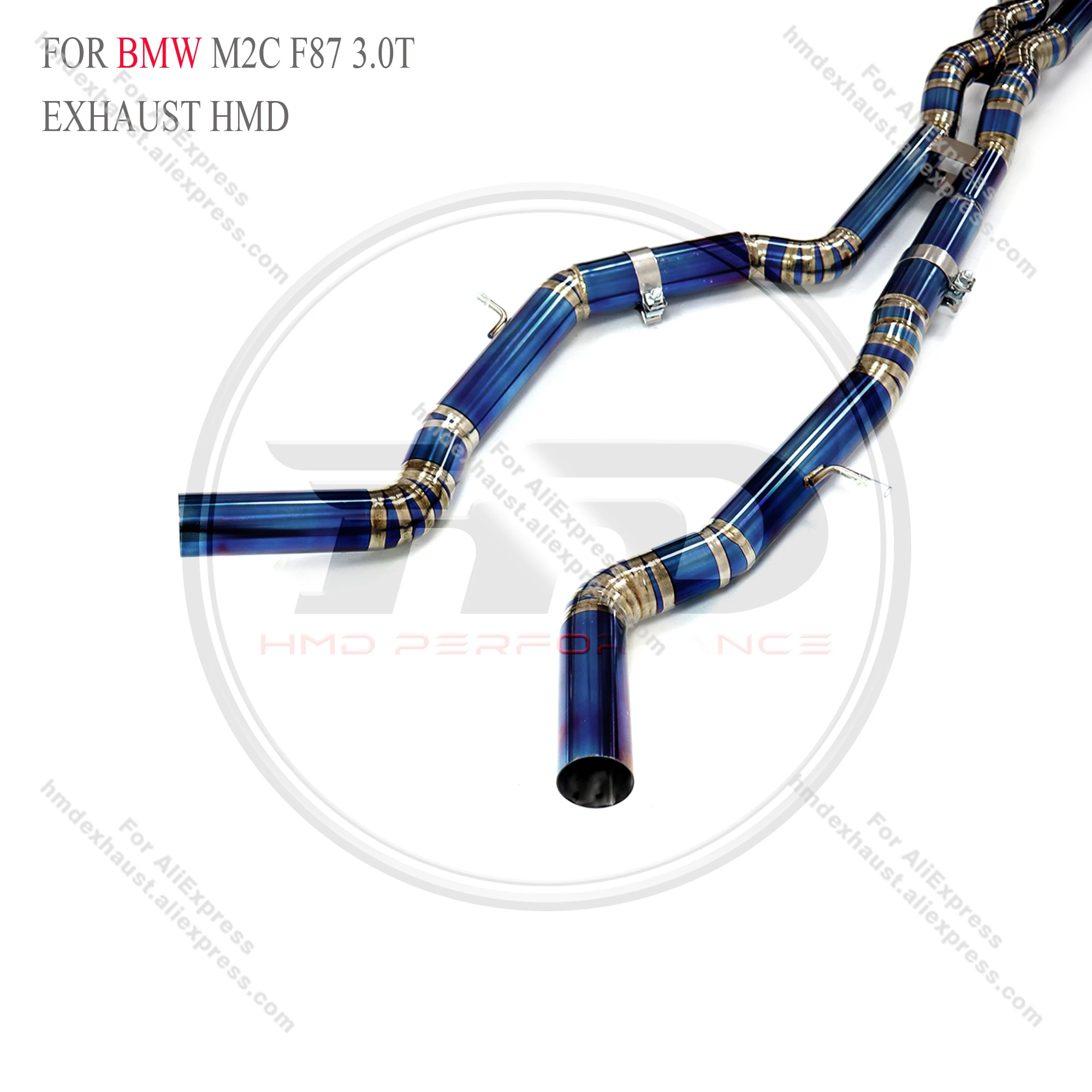 Tubo intermediário personalizável de alta qualidade para bmw m2c f87 3.0t sistema de escape de liga de titânio instalação não destrutiva hmd