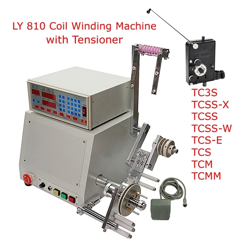 

LY 810 High Quality New Computer C Automatic Coil Winder Winding Machine 0.03-1.2mm Wire 220V/110V 400W with Damping Tensioner