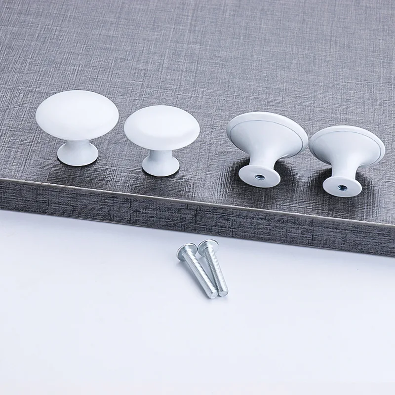 2/4/8 Set  European Mushroom  Single Hole Handle Modern Simple Wardrobe Cabinet Round Stainless Steel Drawer Home Accessories