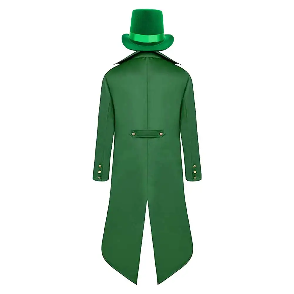 St. Patrick's Day Kostüm für Männer Frauen Steampunk Cosplay Jacke Hut Fantasia Dress Up Outfits Halloween Karneval Party Kleidung