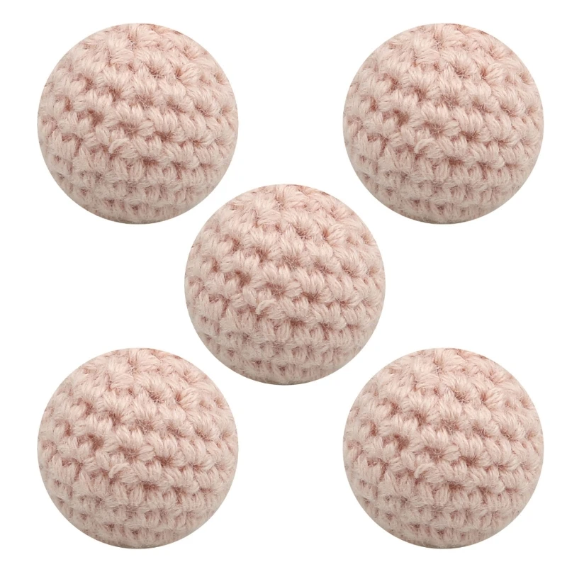 5 Pcs Crochet Beads Colorful Craft Beads Knitting Balls for DIY Pacifier Clip