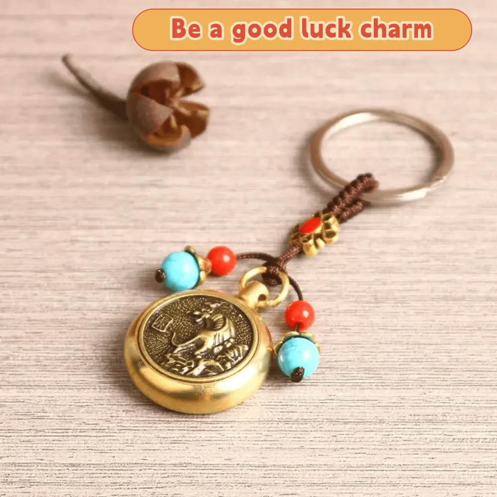

Be A Good Luck Charm Personality Brass Zodiac Keychain Amulet Metal Chinese Knot Pendant Brings Good Luck Beads Cute Keychain
