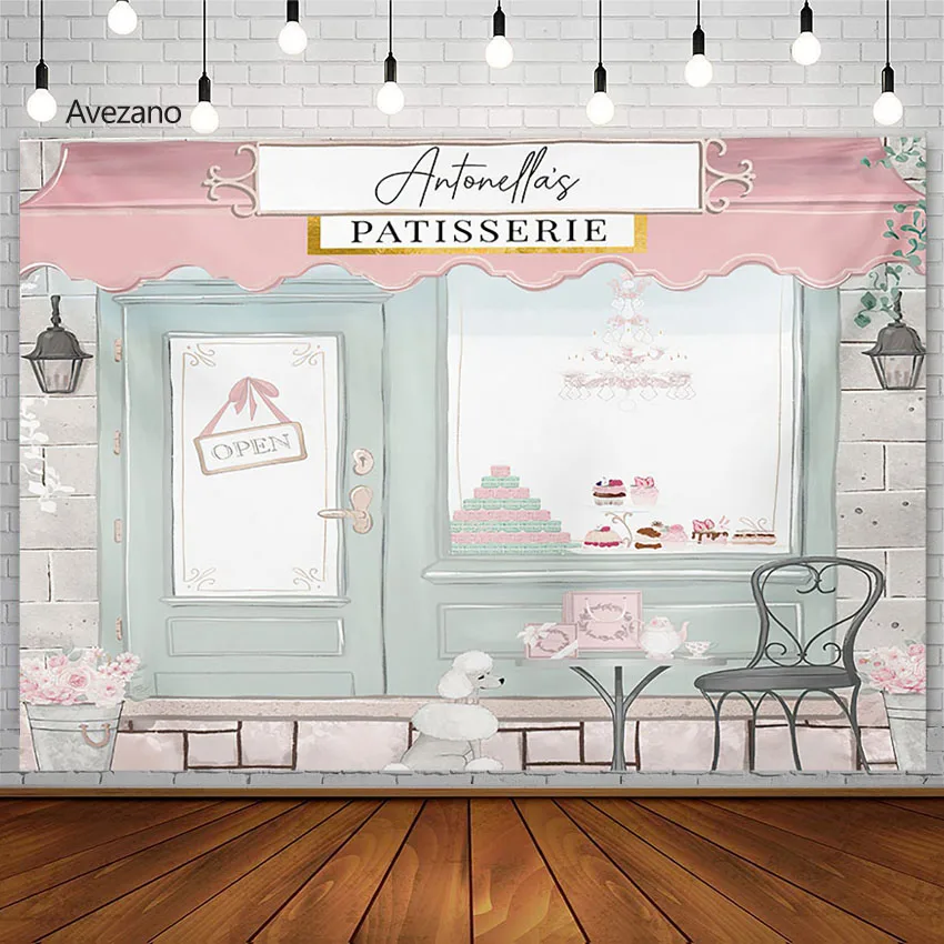 

Avezano Photography Background Patisserie Shoppe Cake Sweet Pink Girl Birthday Party Banner Backdrop Decor Photo Studio Props