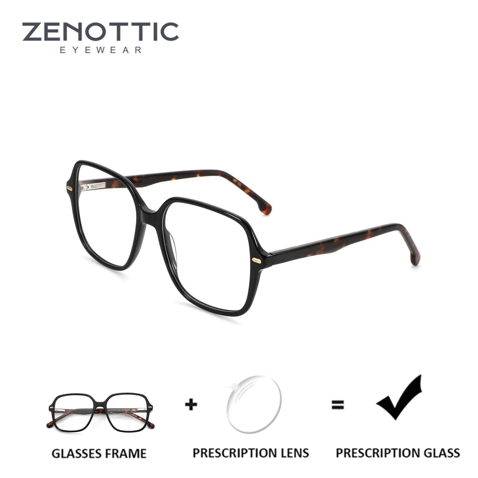 

Квадратные очки ZENOTTIC из ацетата для мужчин, прогрессивные мультифокальные оптические линзы, очки для коррекции близорукости