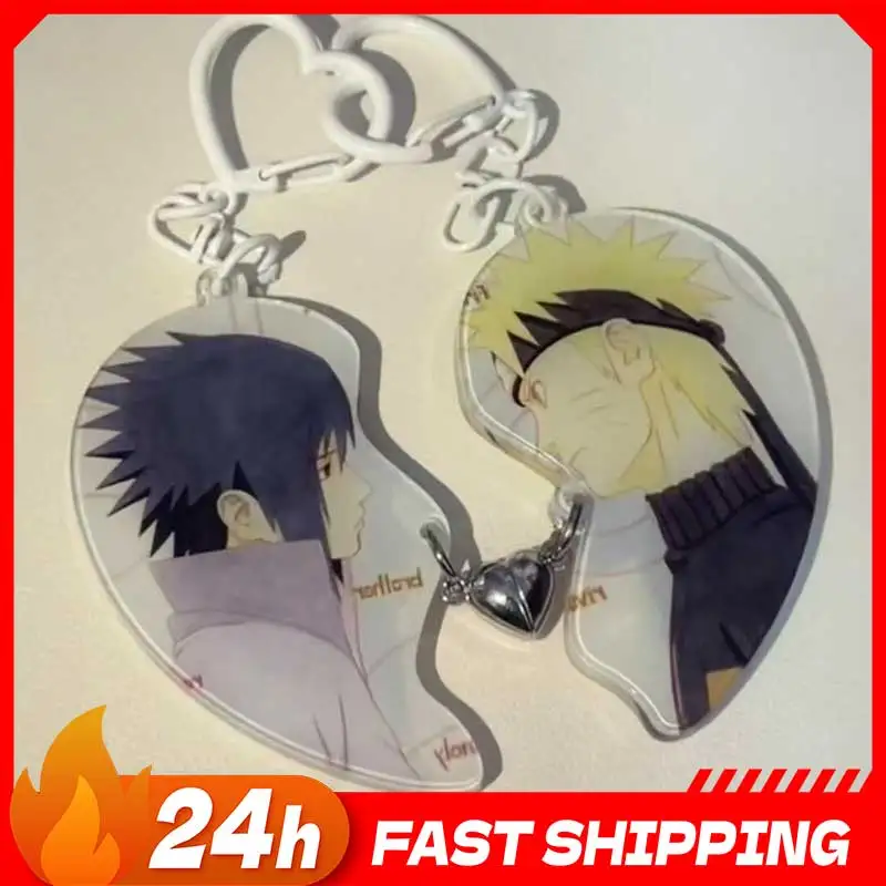 Llavero de acrílico coleccionable de Naruto: Figura de Naruto Uzumaki y Sasuke Uchiha con efecto de contacto visual, regalo de juguete.