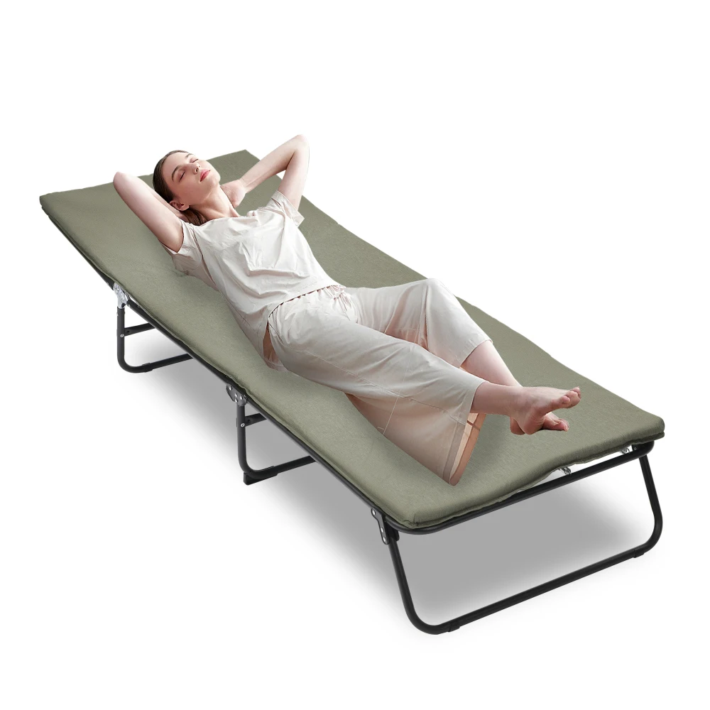 

YQXH Folding Camping Cot for Adults, 5-Angle Adjustable Camping Cot Heavy Duty Outdoor Bed with Carry Bag,1200 D Layer Oxford T
