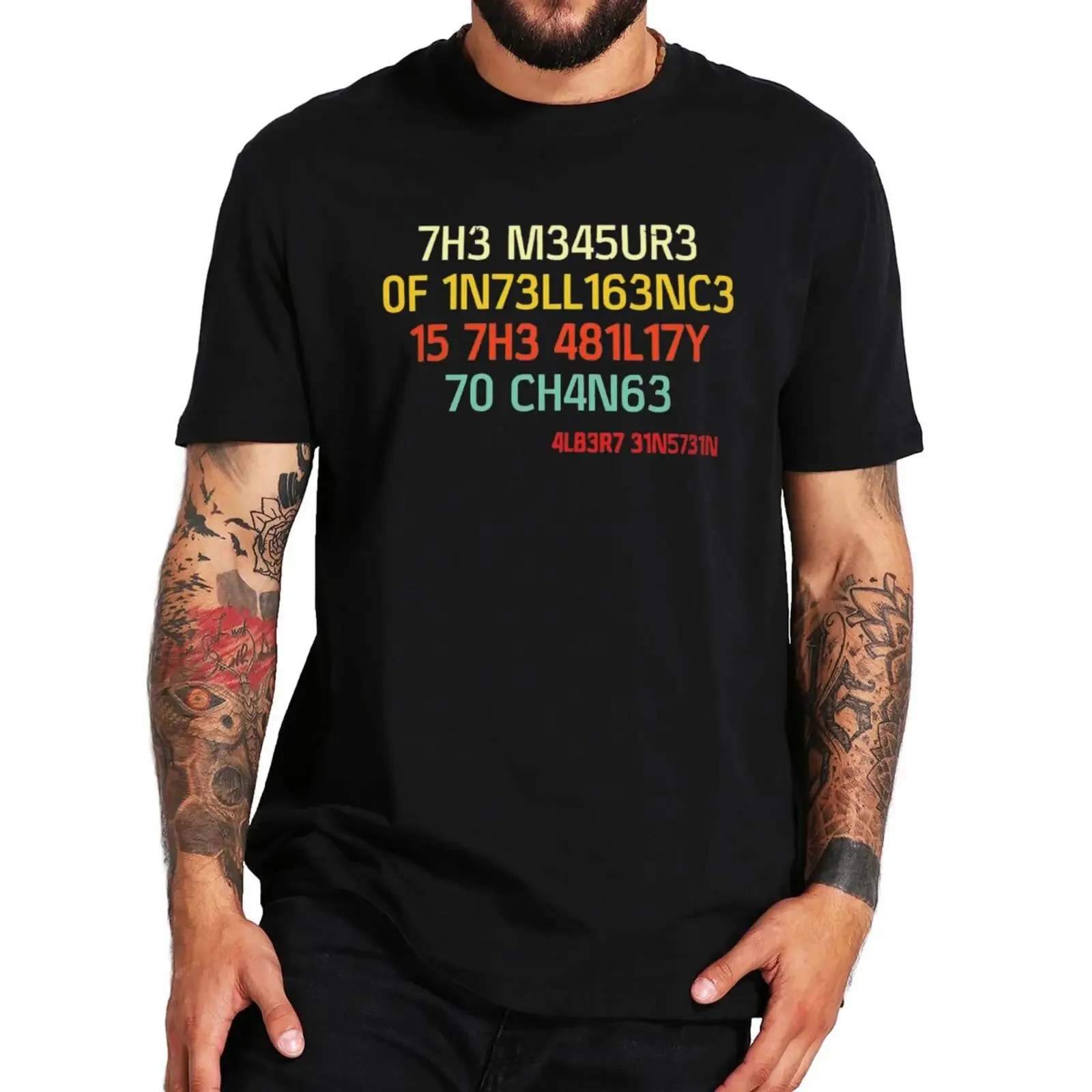 New T-shirts The Measure Of Intelligence Is The Ability To Change T Shirt Vintage Geek Nerd Gift Men Clothing Cotton T-shirts