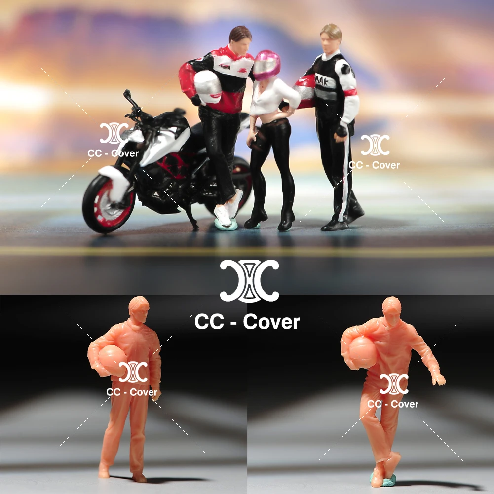 

Miniature Model 1/18 1/24 1/43 1/64 1/87The Motorcycle Life Of Young Boy And Young Girl Painted Figure Toys View Decoration