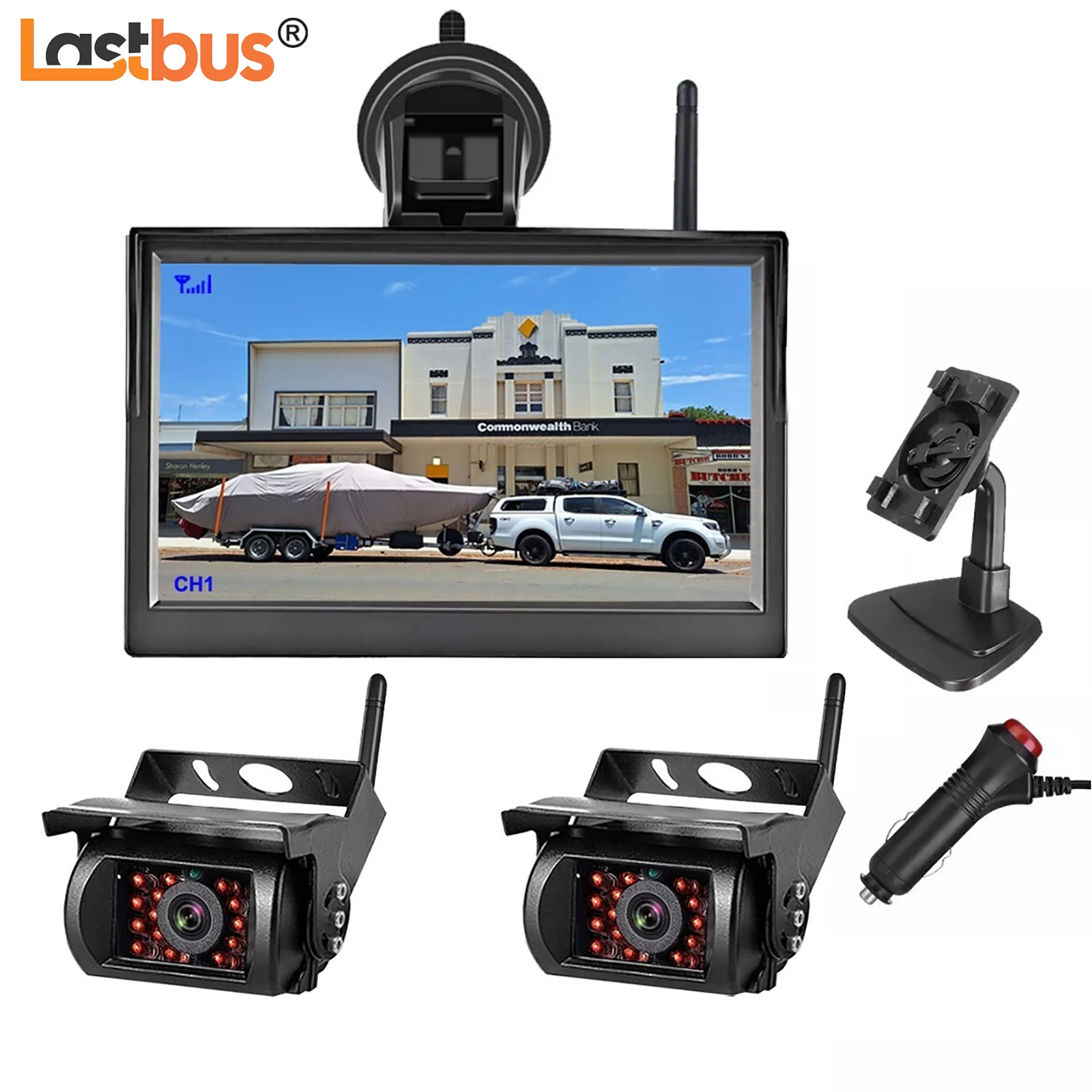 

Lastbus Digital Wireless 5" IPS Screen Split 2 /Full Screen Car Rear View Monitor With 1/2x Wireless Reversing Color Camera
