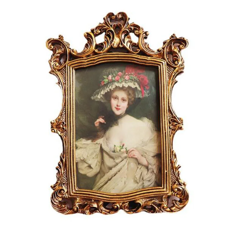 

European Style Photo Frame Retro Relief Resin Picture Frame Wedding Photo Holder Hanging Wall Home Decor
