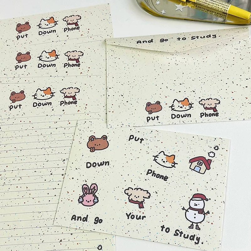 Ink Splashed Small Animal Envelope Stationery Ritual Sense High Value Full Set Handwritten Romantic Creative Blessing Gift