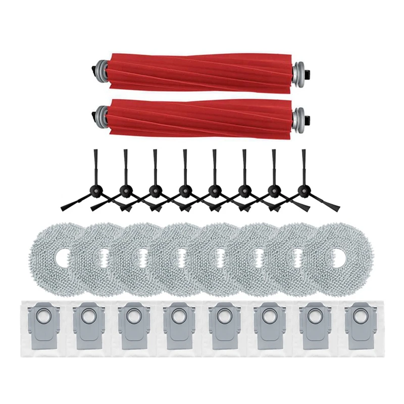 ملحقات مكنسة كهربائية روبوت ، فرشاة جانبية رئيسية ، قماش ممسحة ، كيس غبار ، قطع غيار لروبوروك كيو ريفو P10