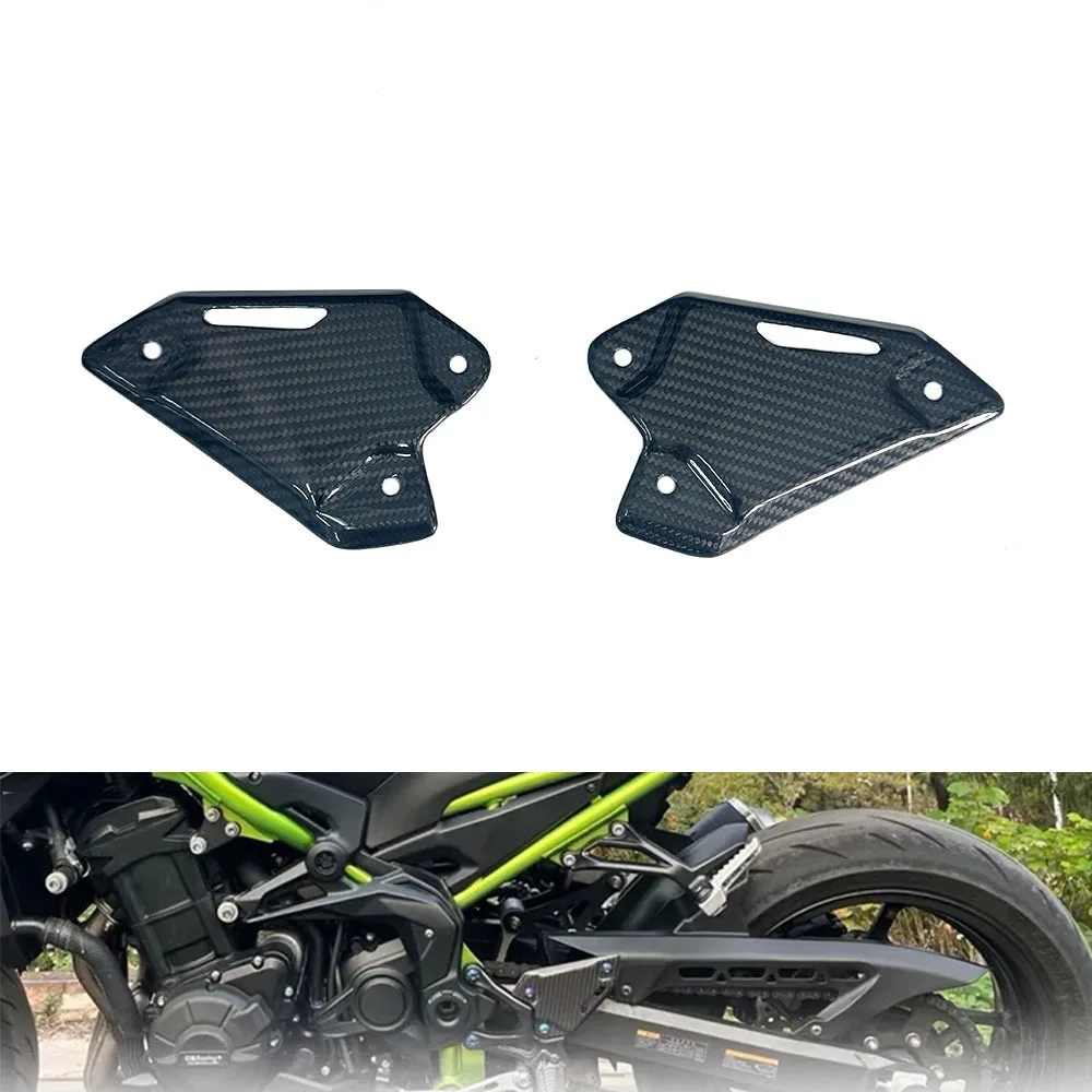 Z900 Carbon Fiber Motorcycle Accessories Footrest Heel Guard Cover For KAWASAKI Z900 2017-2023 Rearsets Foot Rest Peg Protector