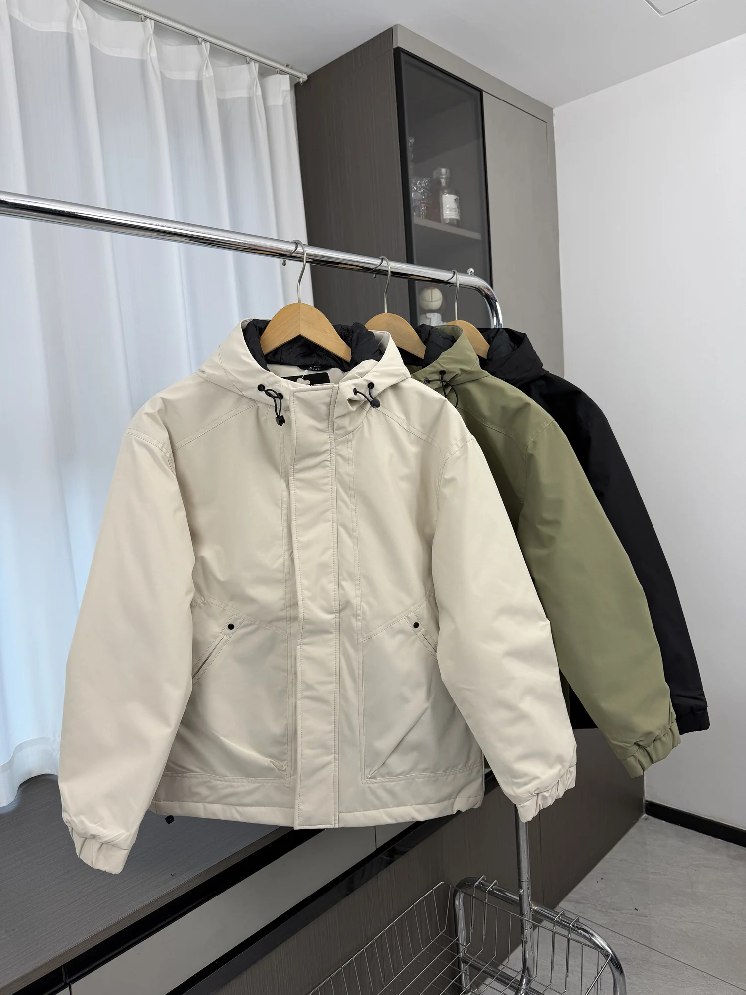 

Легкая рабочая одежда для активного отдыха! Серия Tee-Proof! Мужская зимняя ветрозащитная теплая повседневная хлопковая куртка с капюшоном, модная