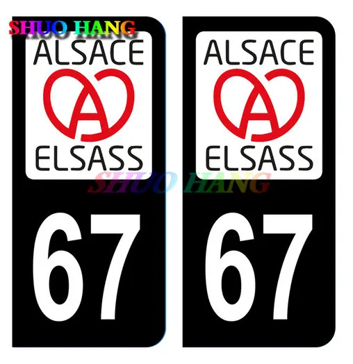 Autocollant de plaque de planificateur de voiture, accessoires de voiture en vinyle, décalcomanie de course, PVC, haut Rhin Elsass, Europe 67, bas Rhin Elsass, 68, F EU