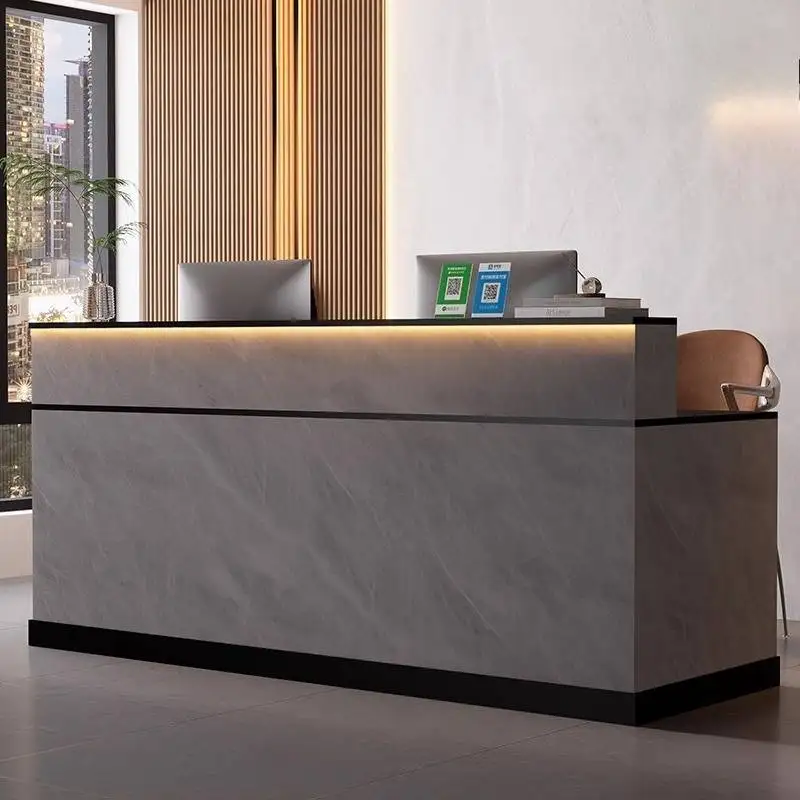 Oranje Decor Receptiebalies Opbergruimte Kassa Laden Moderne Receptiebalies Wit Klassiek Mostrador Recepcion Kantoormeubilair