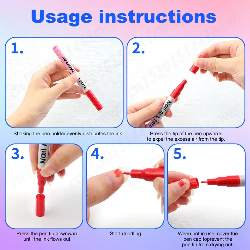 12/24 Uds. Bolígrafo acrílico para garabatos de uñas, bolígrafo mágico de precisión resistente al agua para decoración de uñas, delineador de dibujo artístico de secado rápido DIY para niña