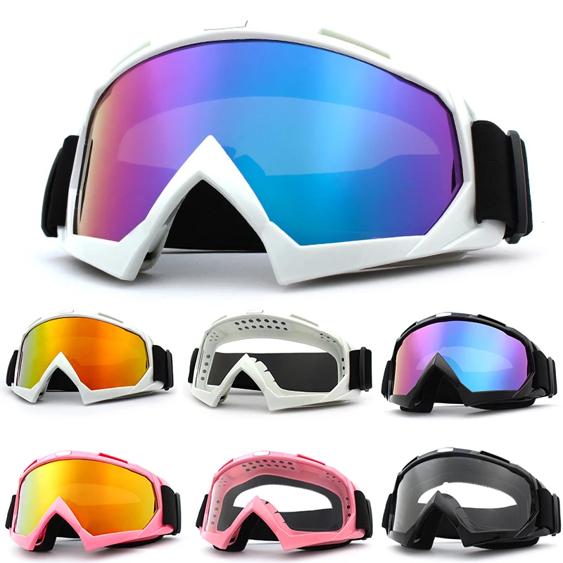 Large Frame Ski Goggles with Colorful Lens Anti-Collision Anti-Glare Lens Outdoor Sport Snow Snowboard for Snowboarding Skiing