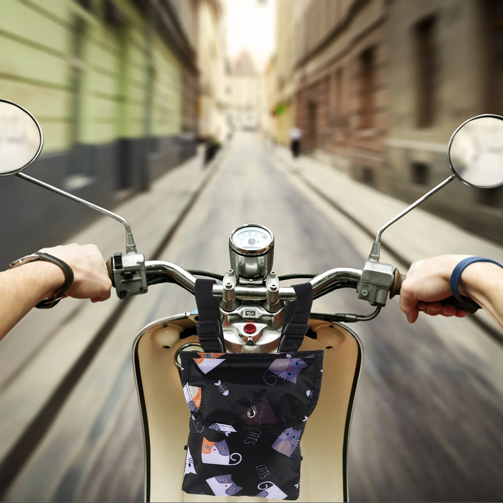 حقيبة أمامية للدراجة الكهربائية سعة كبيرة مقاومة للماء وحقيبة تخزين للمقود المحمولة ومنظم تعليق سكوتر للدراجات النارية #1