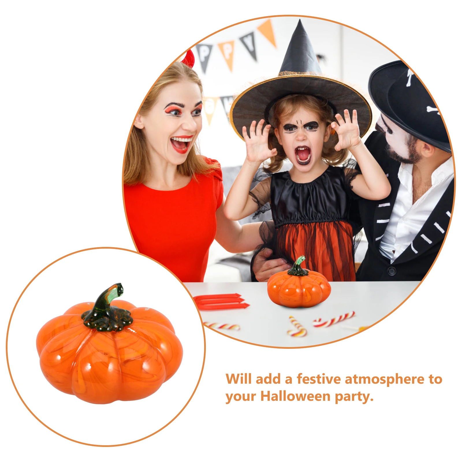 

Glass Pumpkin Figurine Yellow Small Craft Decor Living Room Bedroom Party Coffee Shop Table Desk Shelf Ornament Artwork