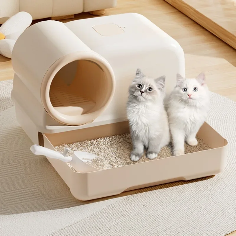 

Plastic Milk Cake Oversized Hallway Drawer Cat Litter Box Closed , Sander-proof Odor-proof Cat Toilet Pet Items Cat Sandboxes