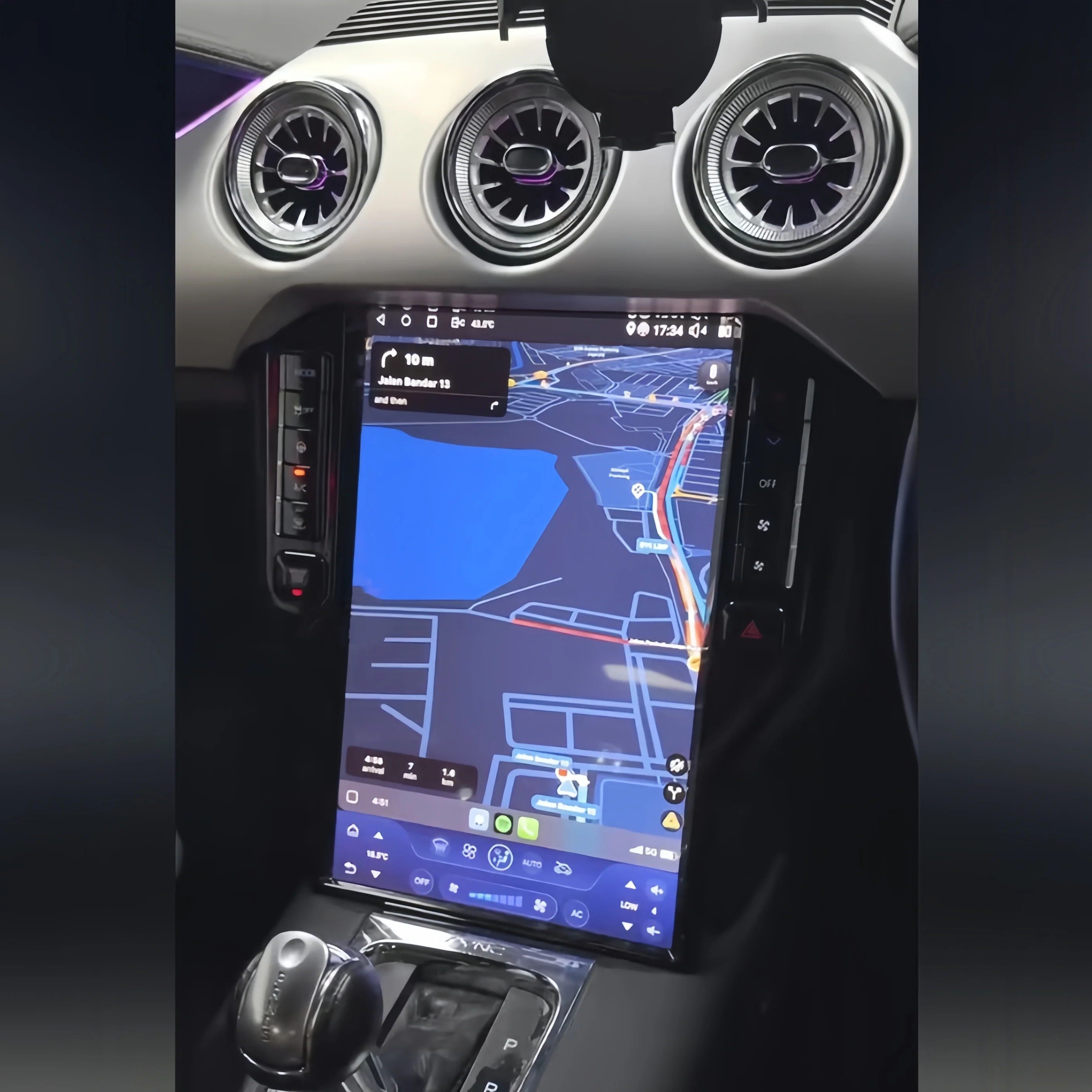 

14,5-дюймовый автомобильный радиоприемник с Android Auto и CarPlay для Ford Mustang 2015-2023, GPS-навигация, мультимедийный проигрыватель, стереосистема, головное устройство