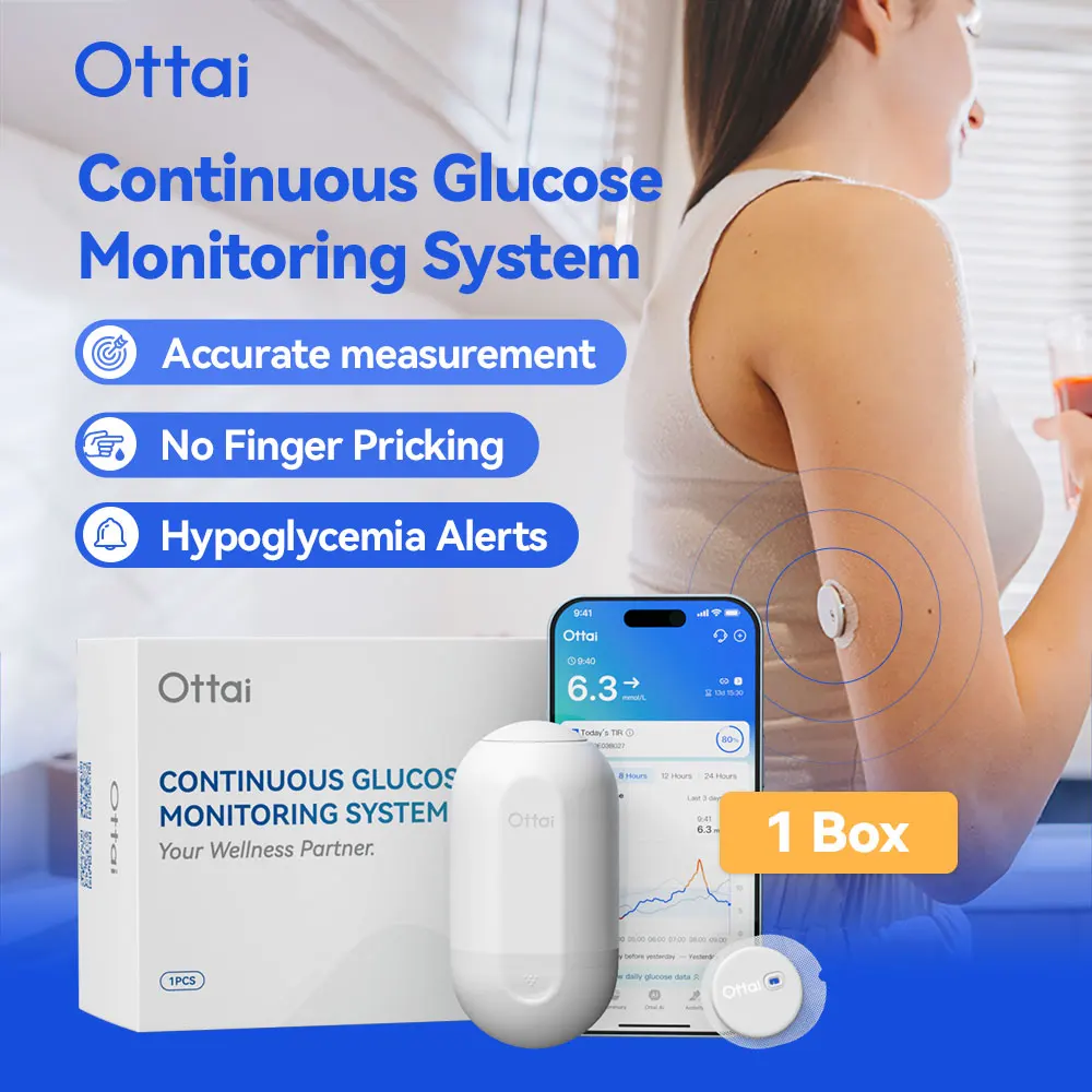 Ottai CGM Sistema de monitoreo continuo de glucosa Monitoreo de glucosa en sangre Un juego durante 14 días
