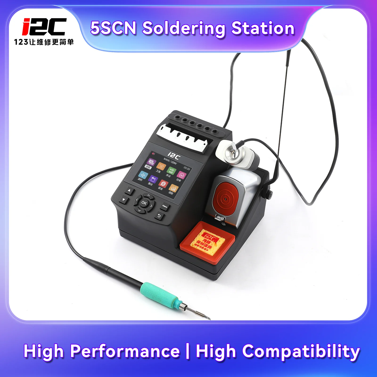i2C 5SCN 200W Industrial Soldering Station High Power PID Welding Station for Mobile Phone Repair SMD Work C245 C210 C115 Handle