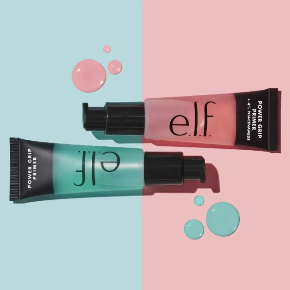 ELF Primer Gel 4% niacinamida brillo ácido hialurónico hidratante Power Grip ropa hidratante cara iluminar contorno maquillaje