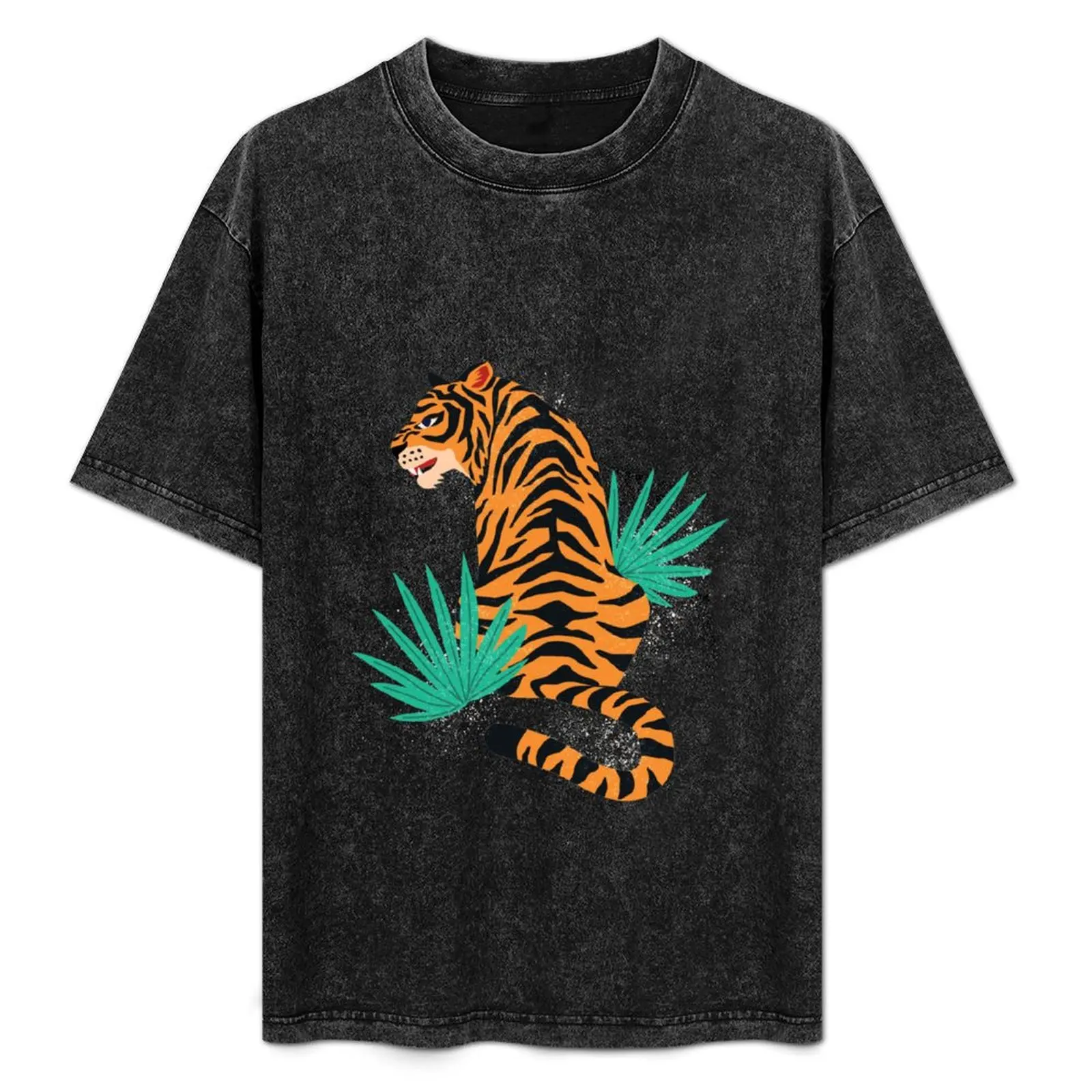 

Tiger with leaves T-Shirt Urban Casual Loose Fit Tee