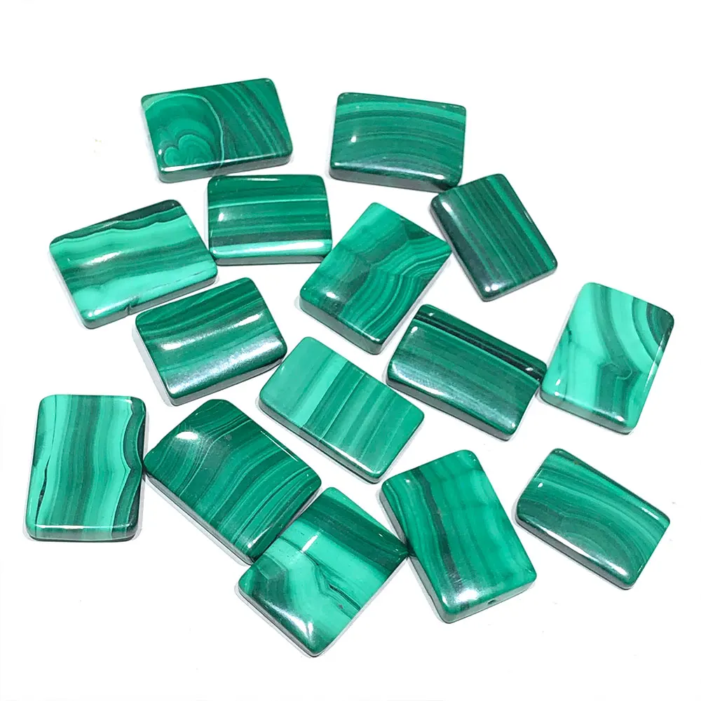 1pc Random Natural Malachite Rectangle Crystals Healing Stone Gemstone Craft DIY for Pendant Home Room Decoration Christmas Gift