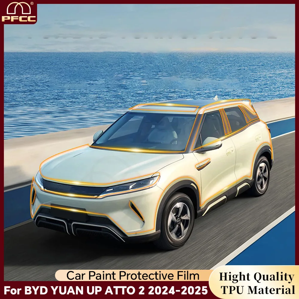 

For BYD ATTO 2 YUAN UP 2024-2025 8.5Mil TPU Paint Protection Film Car Body Bumper Rear Trunk PPF Clear Sticker Anti-Scratch Kit