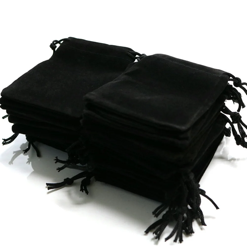 

50pcs 7Cm Black Drawstring Bag Jewelry Pouch Storage Gift Bag For Wedding Party Candy Favor Bags Gift Bags