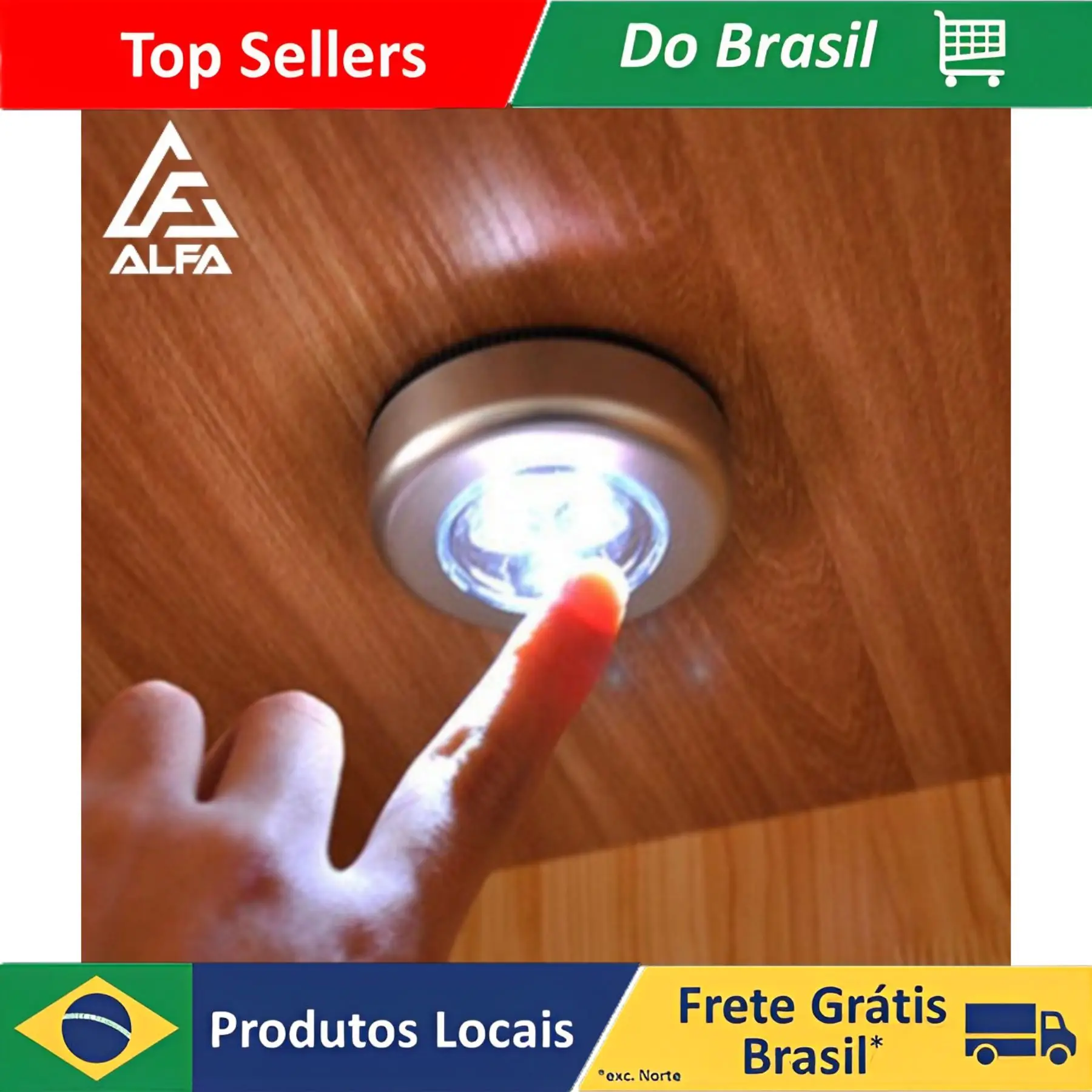 01 LED Adesiva sem Fio (03 Lâmpadas dentro da LED) Touch de Pilha de Segurança Portátil para Armário