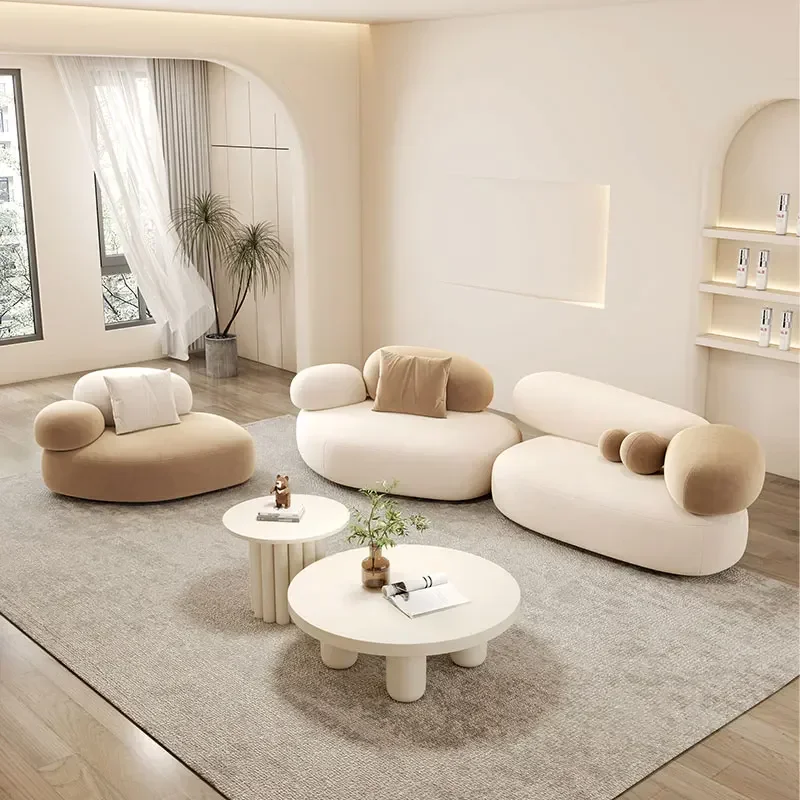 Small apartment living room sofa, simple pebble sofa, beauty salon clothing store reception lounge area