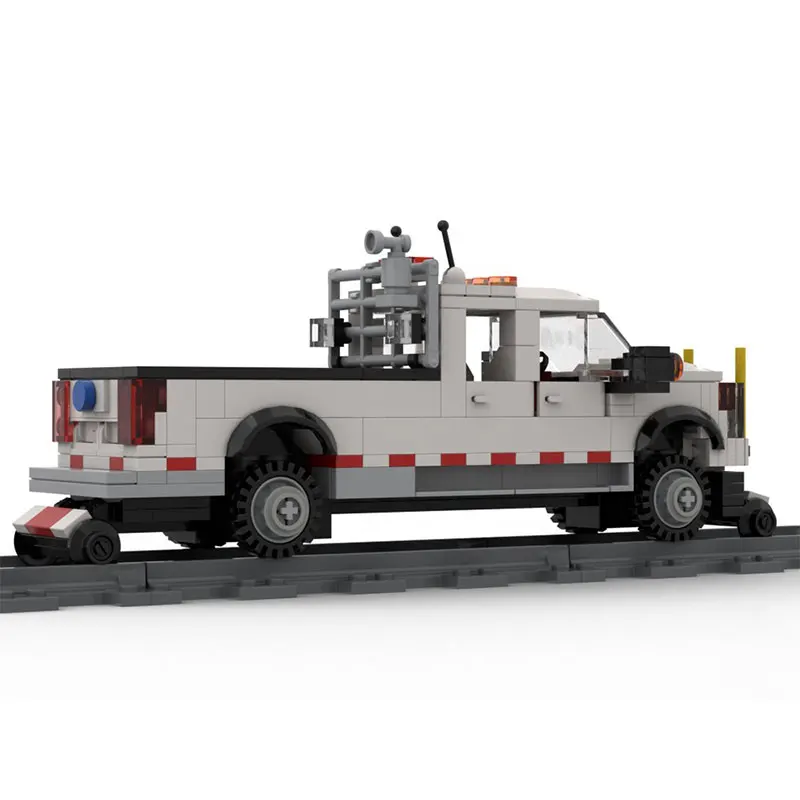 MOC-35352 bloc de construction Mini Train série Ford F-250 Quad cabine lit Long Rail élevé bricolage modèle brique garçon Puzzle jouet cadeau d'anniversaire