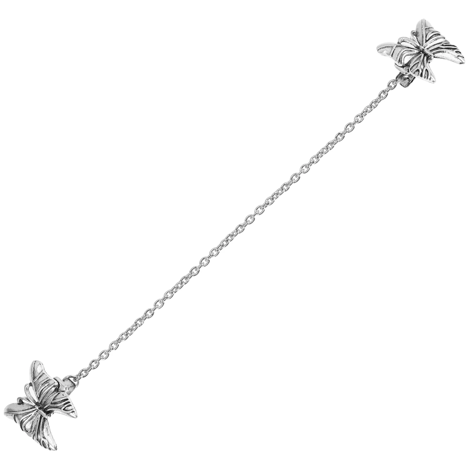 

Cardigan Collar Clip Brooch Chain Butterfly Dress Pin Cloak Shawl Blouse