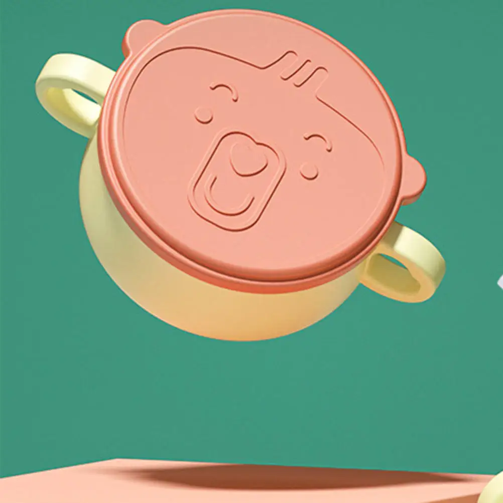 

1Pcs Baby Detachable Food Bowl Dual-Handle Infant Eating Bowl Non-Slip Bottom Sucker Grinding Texture Young Kid Complementary