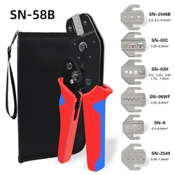 SN-58B SN-48B Terminal Crimping Pliers Kit Pressed Pliers Electrician Tools Crimping Electrical Terminals Crimper with 6 Jaws