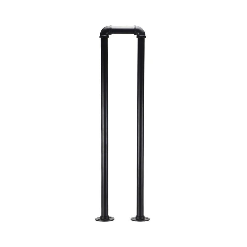 

Stair handrail black wrought iron matte U-shaped support railing American retro industrial style home elderly and children