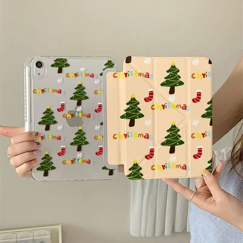 Cute Christmas Tree Tablet Case For Ipad Air6 2024 11 13 Inch Air5/4 10.9 10th 7/8/9 10.2 Pro11  9.7 Air3 10.5 inch Mini6 Cover