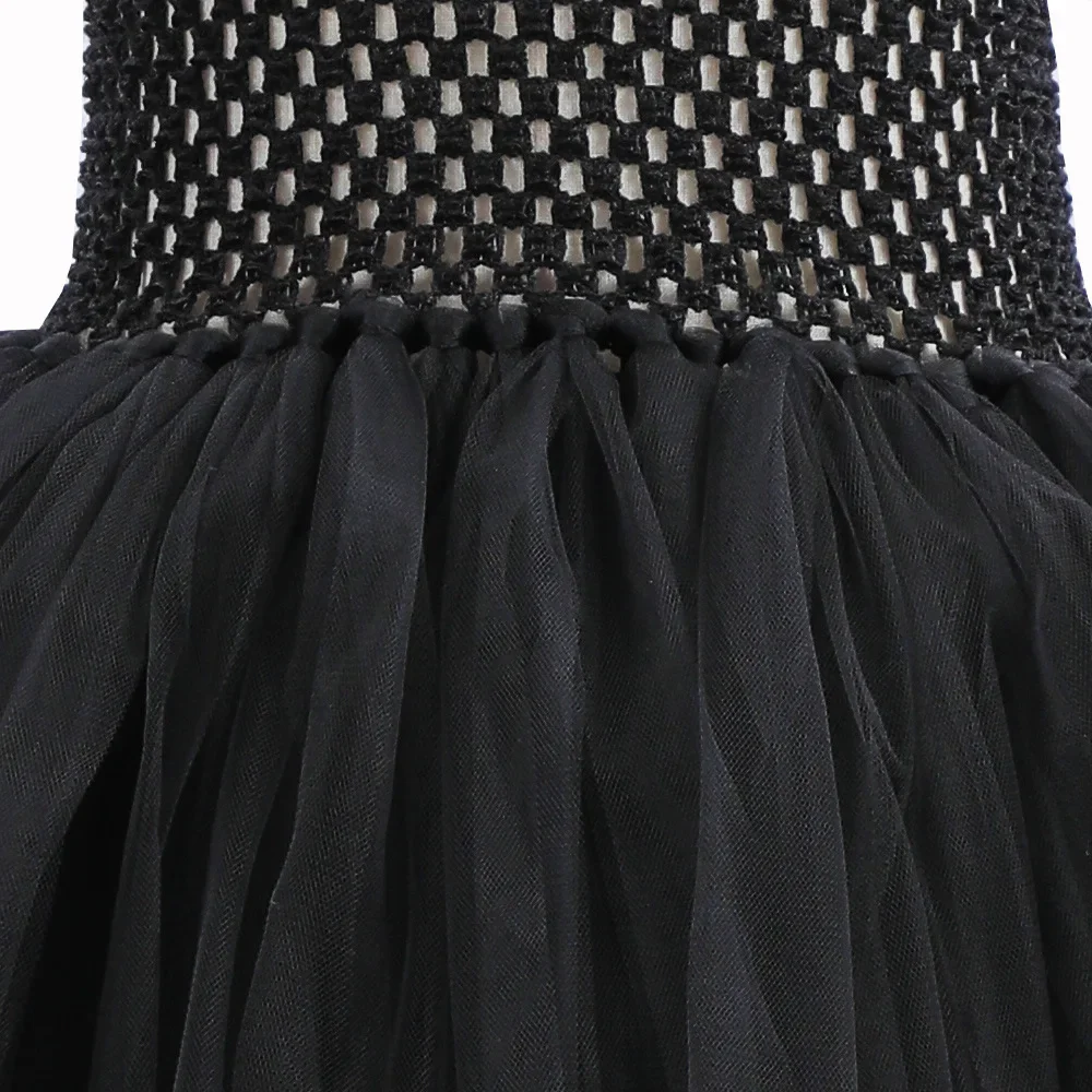 Dunkles Gothic-Cosplay-Kleid für Mädchen, Kinder-Halloween-Kostüm mit Hörnern und Flügeln, Accessoires für Party, Bühnenauftritt, Verkleidung – Detail 11