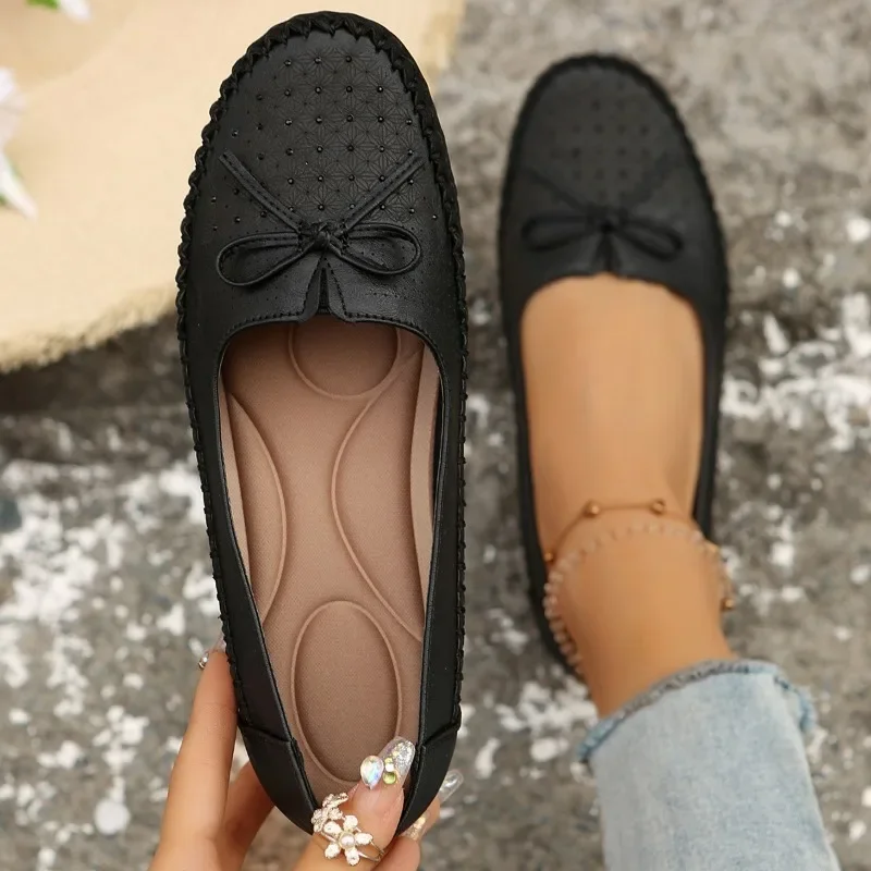 Sepatu Wanita 2025 Sepatu Flat Wanita Slip On Baru Ujung Bulat Sepatu Flat Kasual Wanita Pantofel Sejuk Sepatu Dangkal Nyaman Wanita