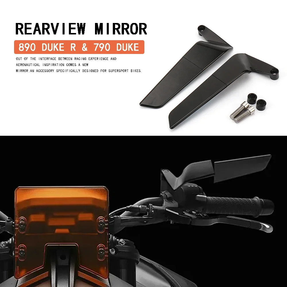 

For 790 Duke 2018 - 2020 2019 New Motorcycle Accessories Wind Wing Adjustable Rotating Rearview Mirror New For 890 Duke R 2021