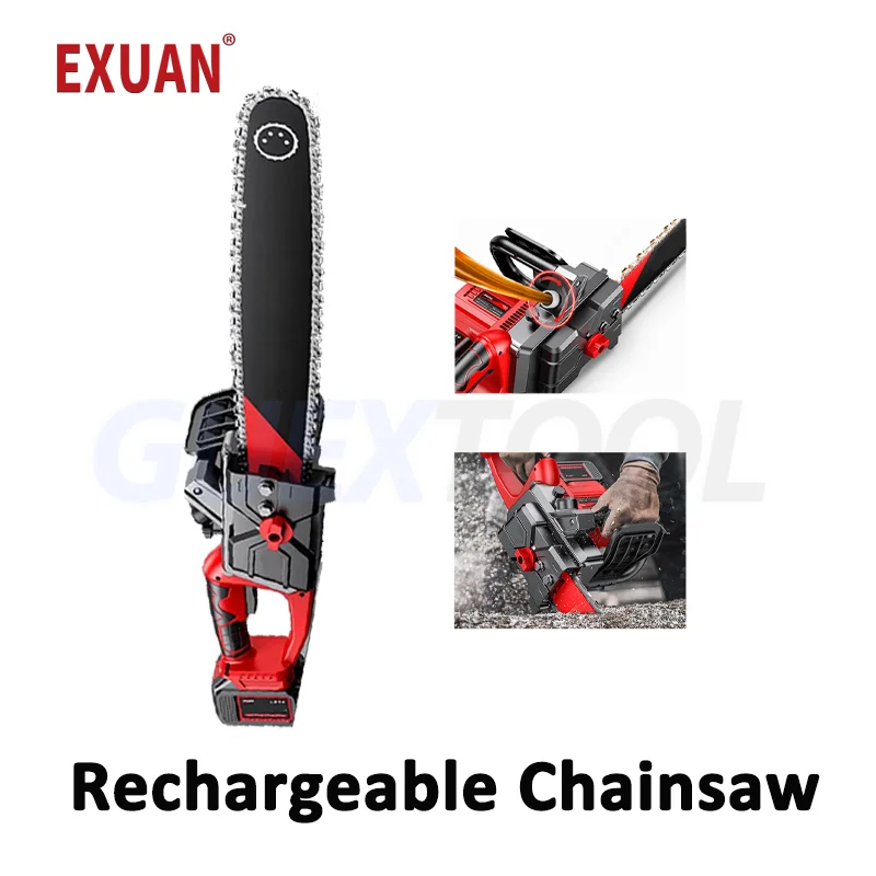 

Rechargeable Chainsaw Forest Electric Saw Handheld Cutting Machine Cordless Pruning Saw Outdoor Logging Install Power Tools 42V