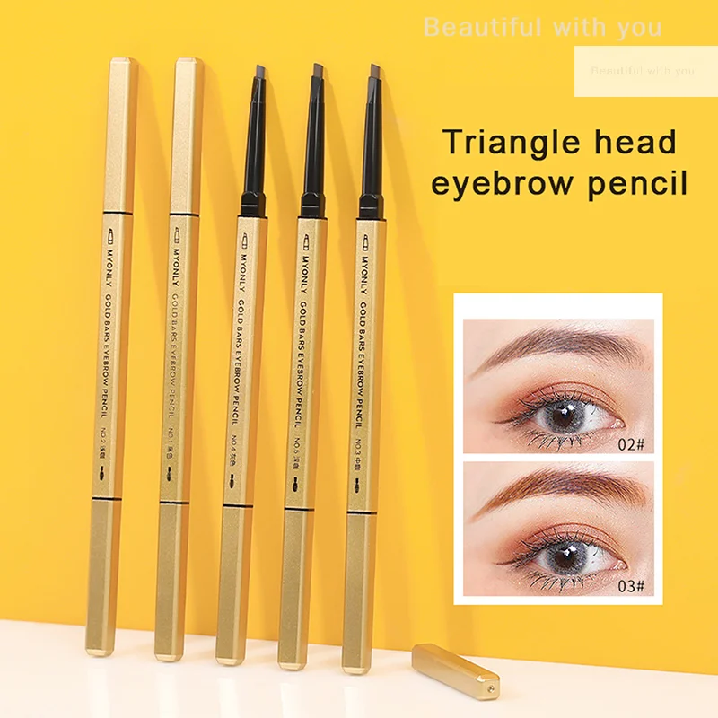 

Ultra Fine Triangle Eyebrow Pencil Precise Brow Definer Long Lasting Waterproof Blonde Brown and coffee Eye Brow Makeup 3 Colors